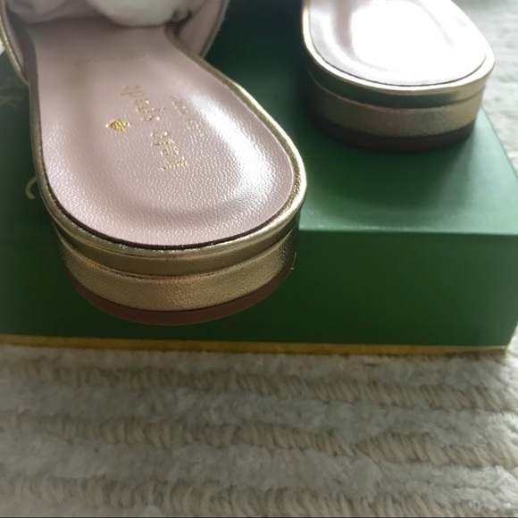 NWT Kate Spade gold Broadway mules - Picture 6 of 9
